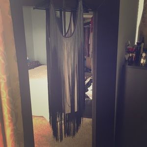 Grey/Black tassel dress